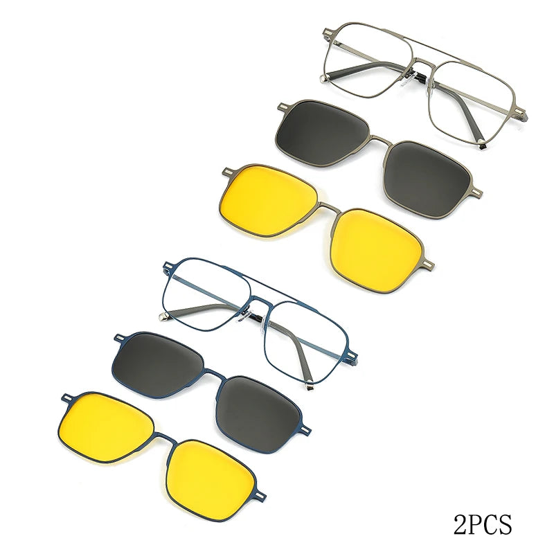 Metal 3 In 1 New Style Magnet Clip On Glasses Frame