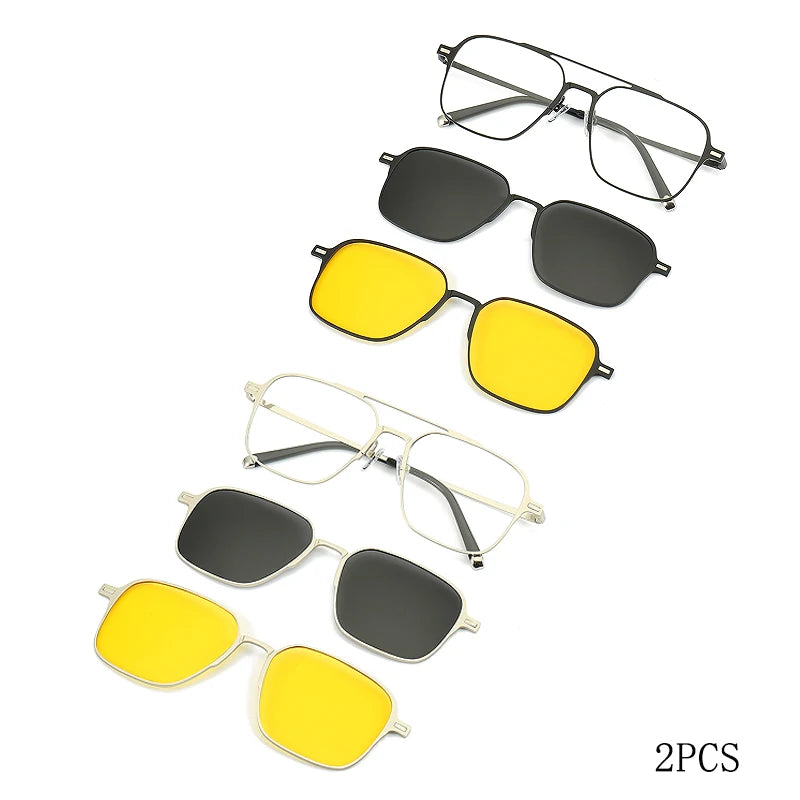 Metal 3 In 1 New Style Magnet Clip On Glasses Frame