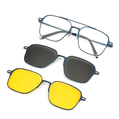 Metal 3 In 1 New Style Magnet Clip On Glasses Frame