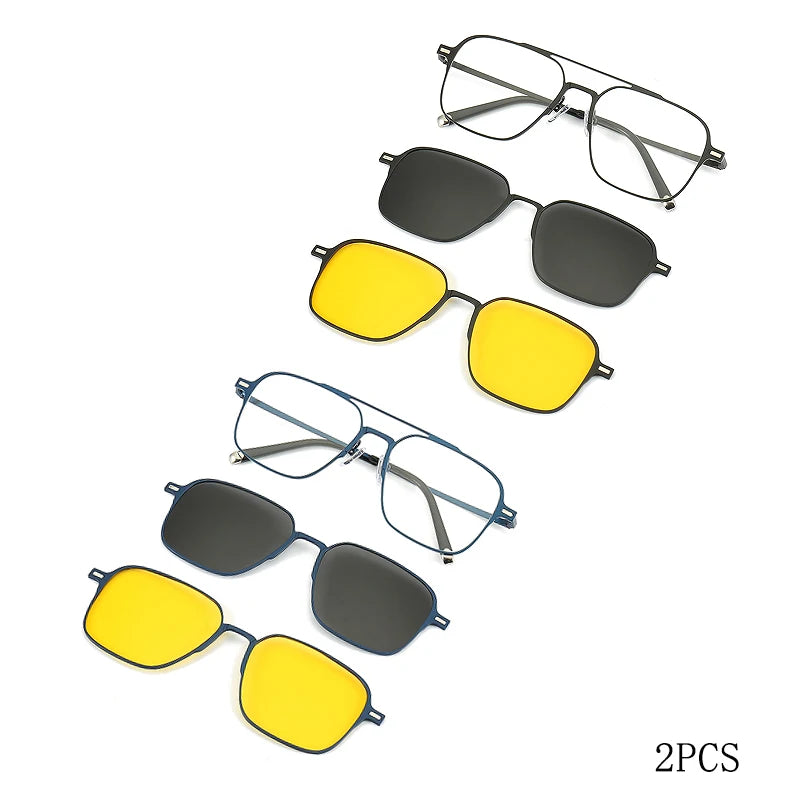 Metal 3 In 1 New Style Magnet Clip On Glasses Frame