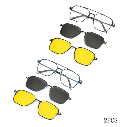 Metal 3 In 1 New Style Magnet Clip On Glasses Frame