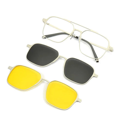 Metal 3 In 1 New Style Magnet Clip On Glasses Frame