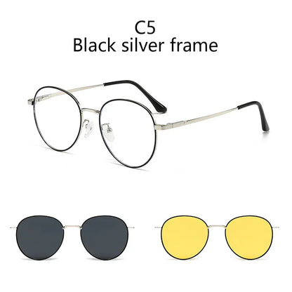 Roud Frame Polarized Sunglasses Magnetic