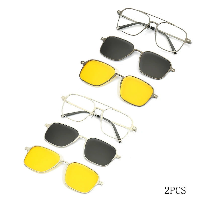 Metal 3 In 1 New Style Magnet Clip On Glasses Frame