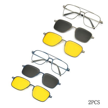 Metal 3 In 1 New Style Magnet Clip On Glasses Frame
