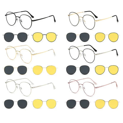 Roud Frame Polarized Sunglasses Magnetic