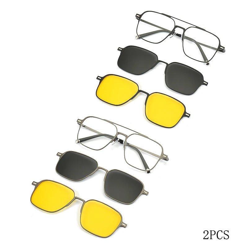 Metal 3 In 1 New Style Magnet Clip On Glasses Frame